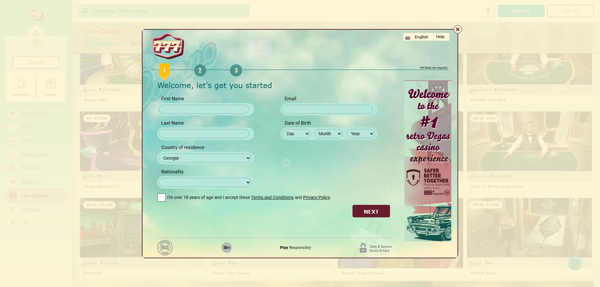 How to register at 777 Casino – step by step sign up guide